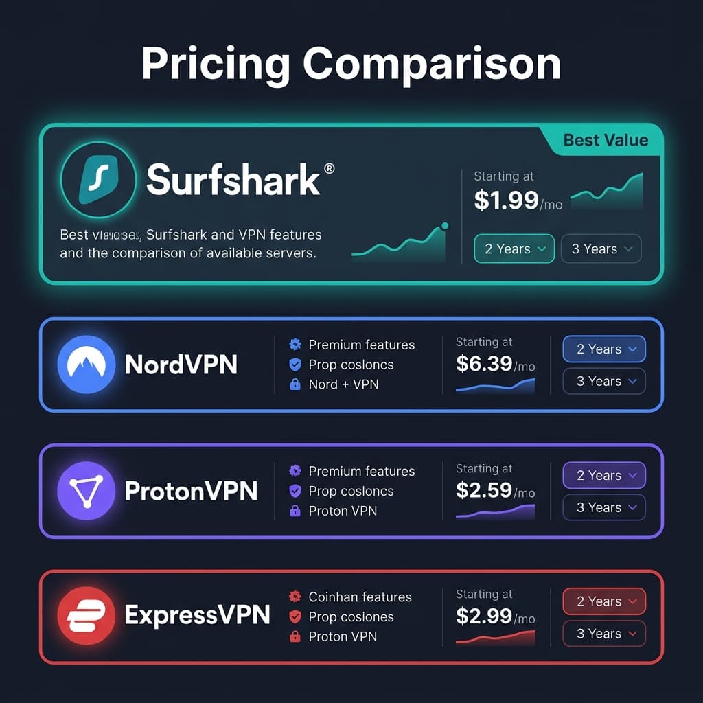 Surfshark 요금 안내 이미지