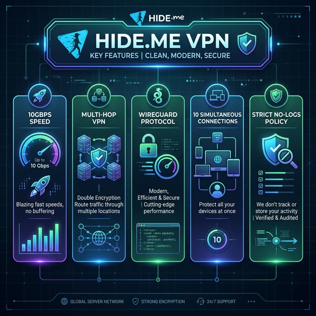 hide.me 기능 요약